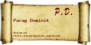 Parag Dominik névjegykártya